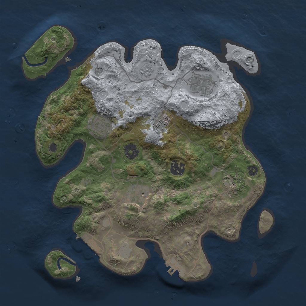 Rust Map: Procedural Map, Size: 3000, Seed: 28647, 15 Monuments