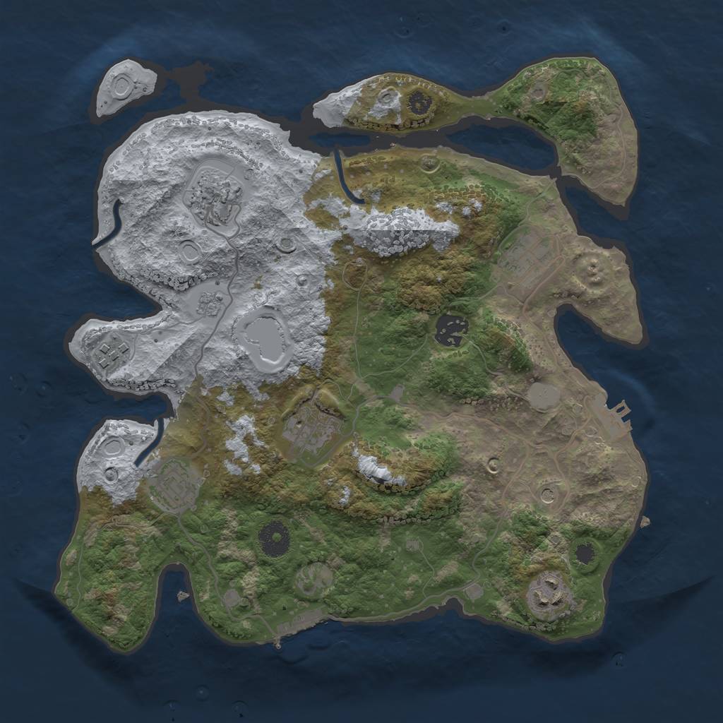 Rust Map: Procedural Map, Size: 3250, Seed: 1609365181, 16 Monuments