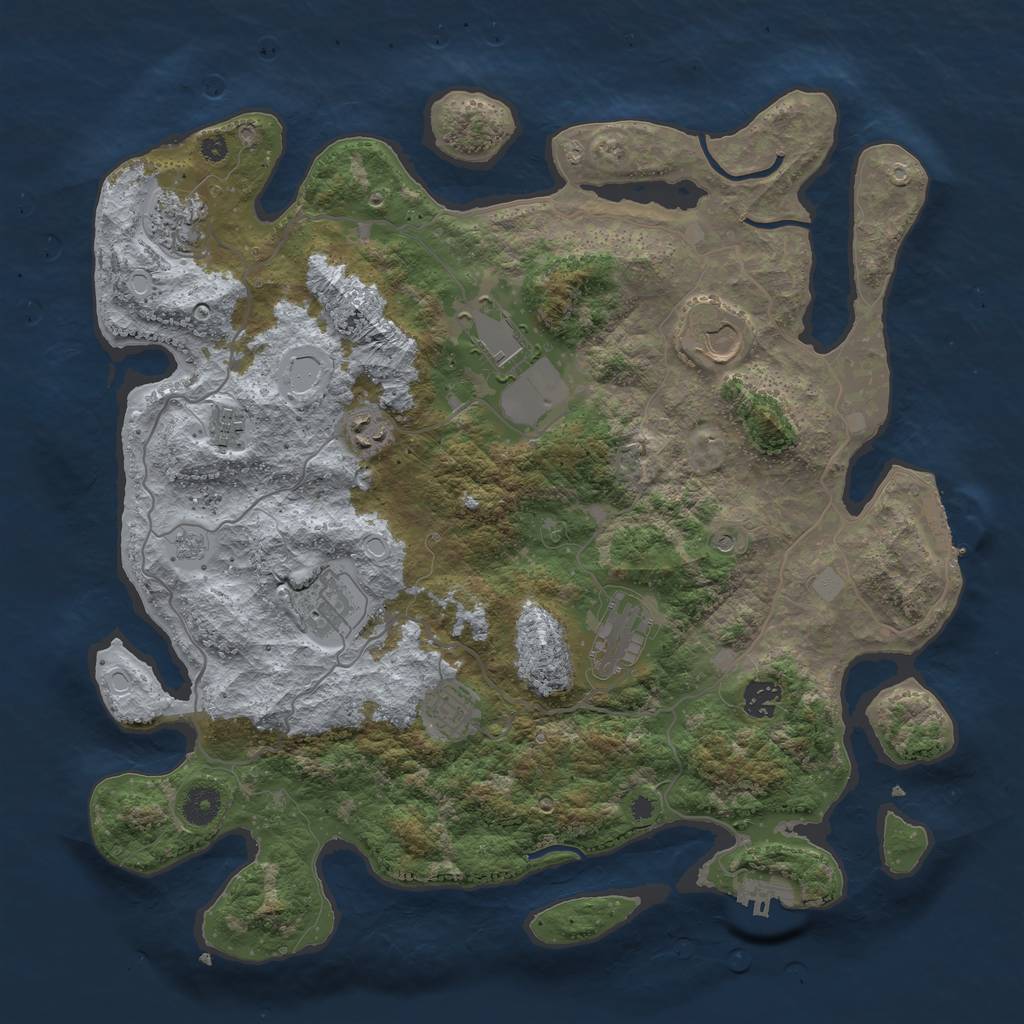 Rust Map: Procedural Map, Size: 4000, Seed: 1408, 16 Monuments