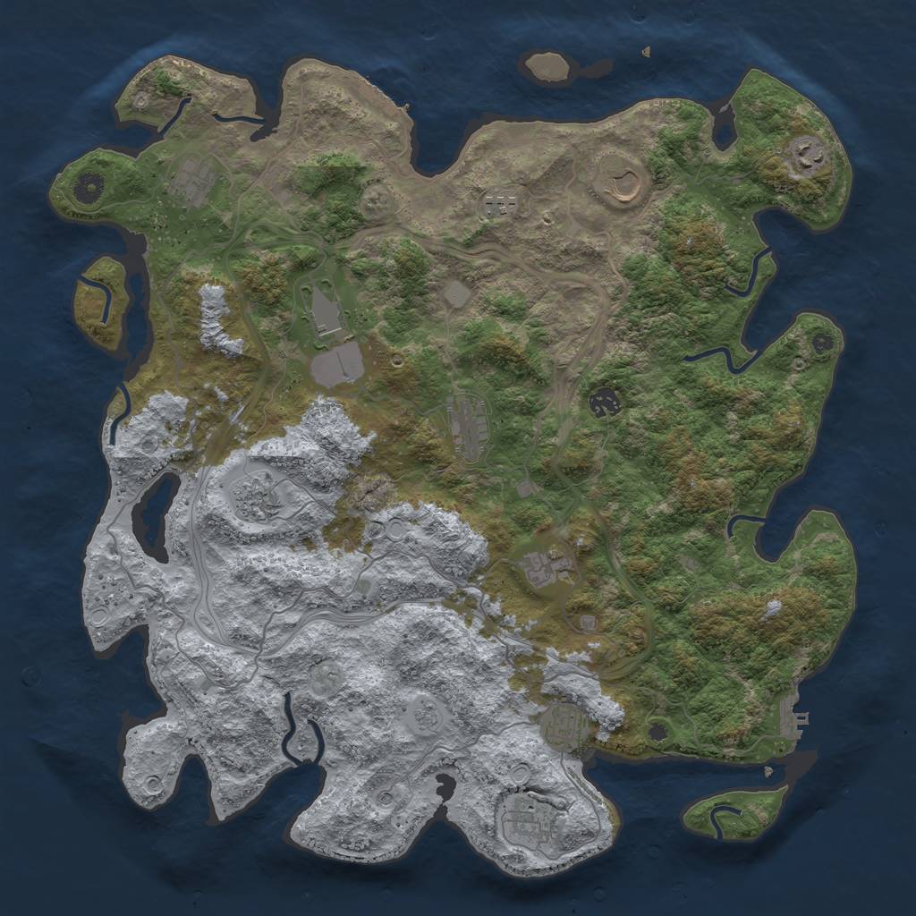 Rust Map: Procedural Map, Size: 4500, Seed: 26432104, 20 Monuments