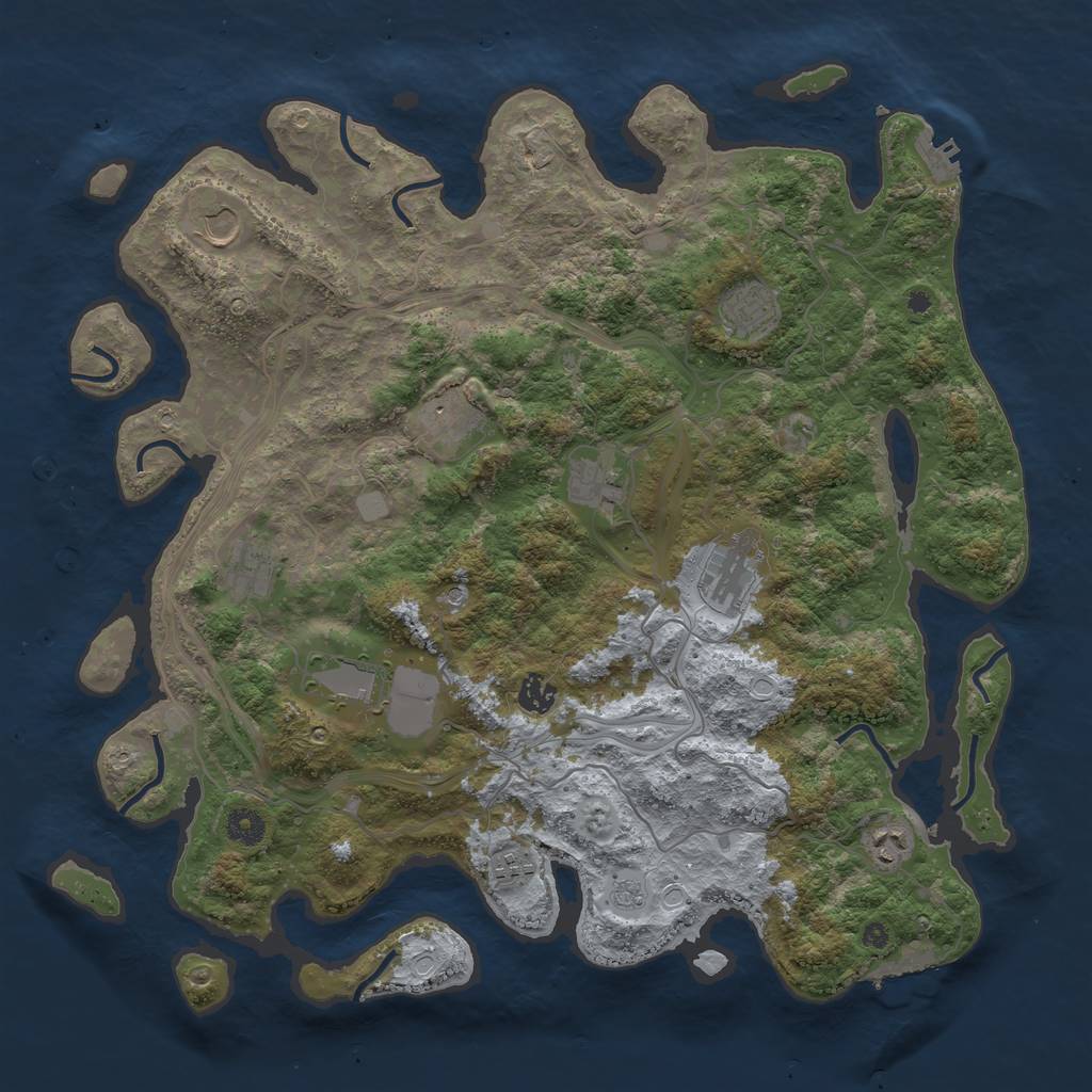 Rust Map: Procedural Map, Size: 4250, Seed: 497459464, 17 Monuments