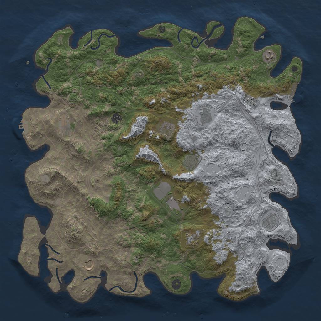 Rust Map: Procedural Map, Size: 4800, Seed: 1214975759, 20 Monuments