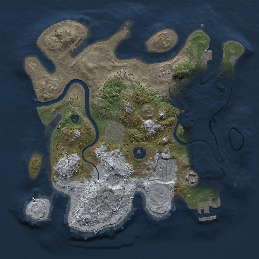 Rust Map: Procedural Map, Size: 3000, Seed: 1079213911, 9 Monuments