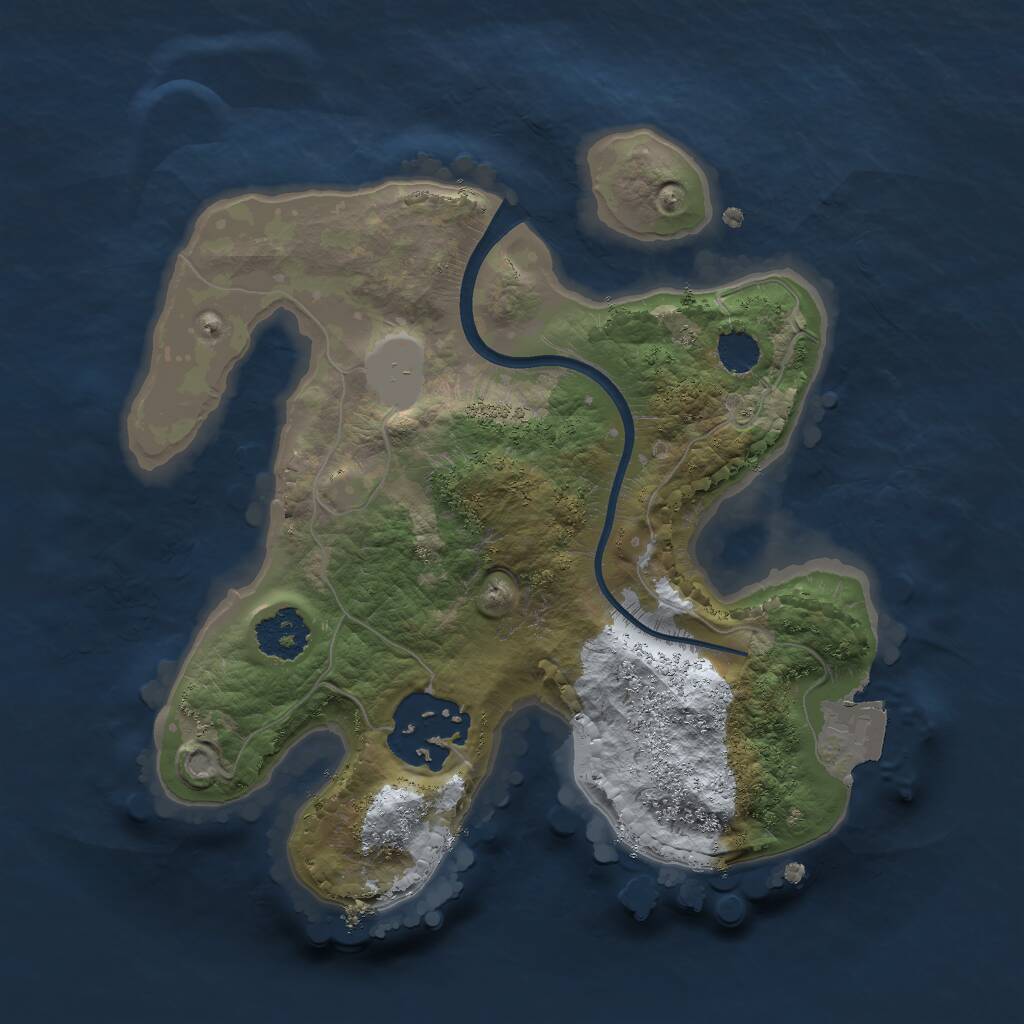 Rust Map: Procedural Map, Size: 2000, Seed: 50078, 2 Monuments