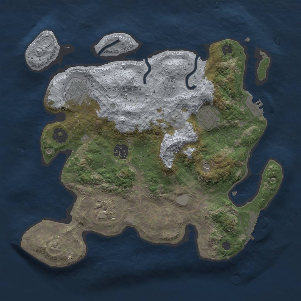 Rust Map: Procedural Map, Size: 3000, Seed: 7446, 13 Monuments