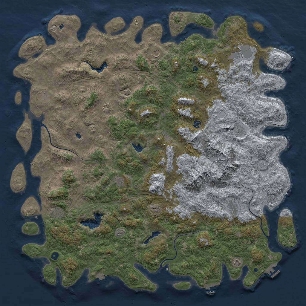 Rust Map: Procedural Map, Size: 6000, Seed: 26696, 17 Monuments