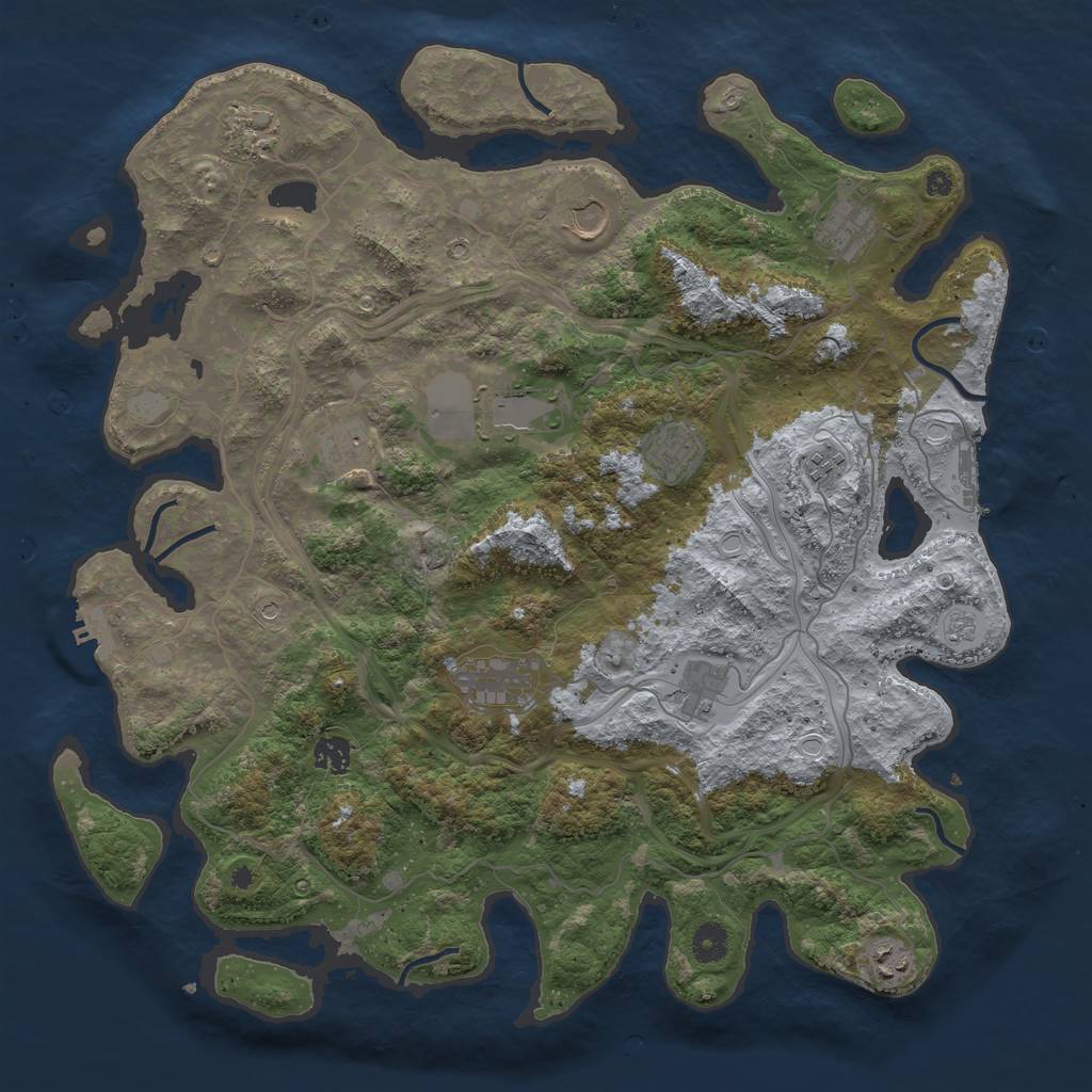 Rust Map: Procedural Map, Size: 4250, Seed: 1044553590, 20 Monuments