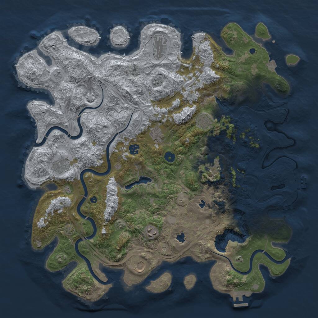 Rust Map: Procedural Map, Size: 4500, Seed: 735330354, 15 Monuments