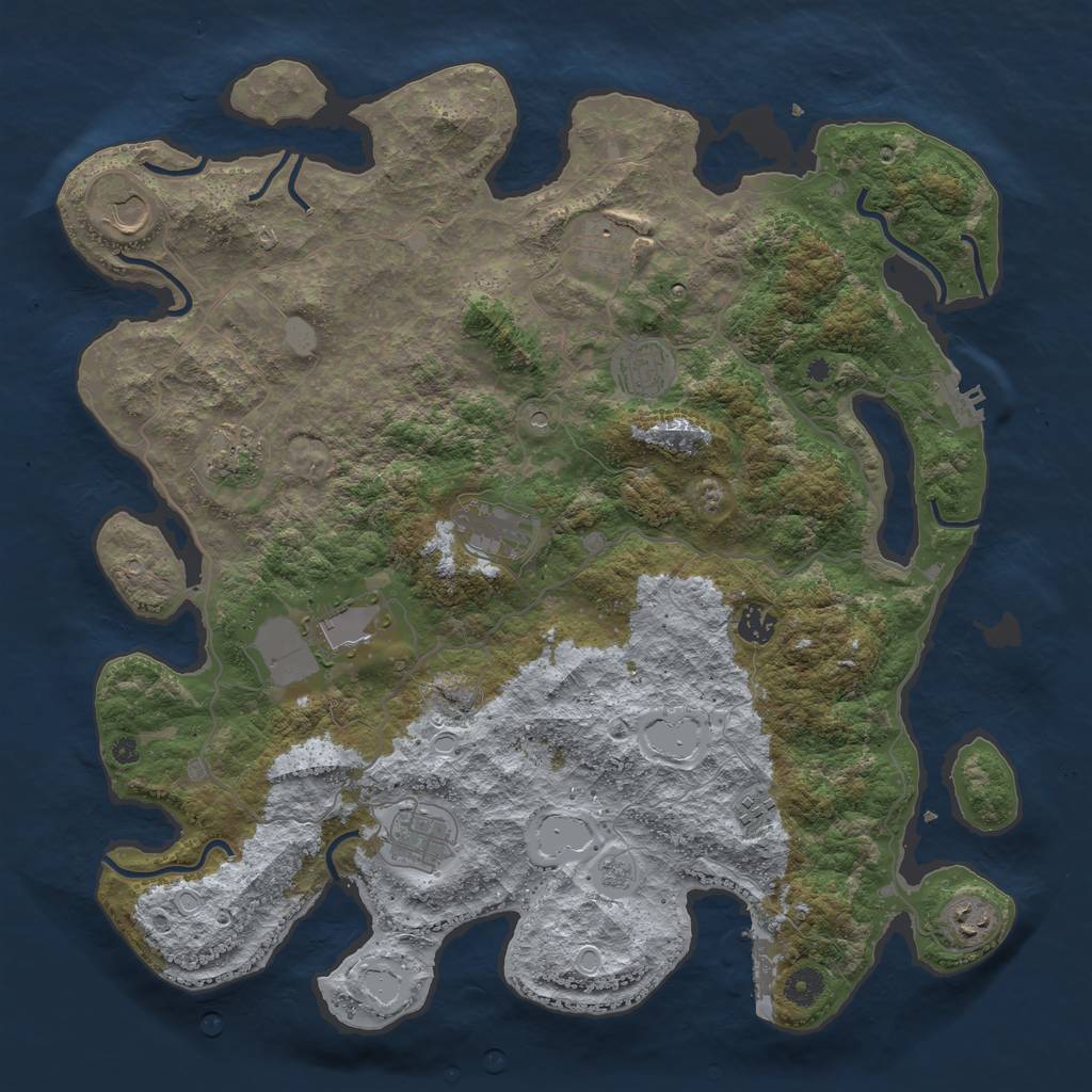 Rust Map: Procedural Map, Size: 4222, Seed: 1000000, 19 Monuments