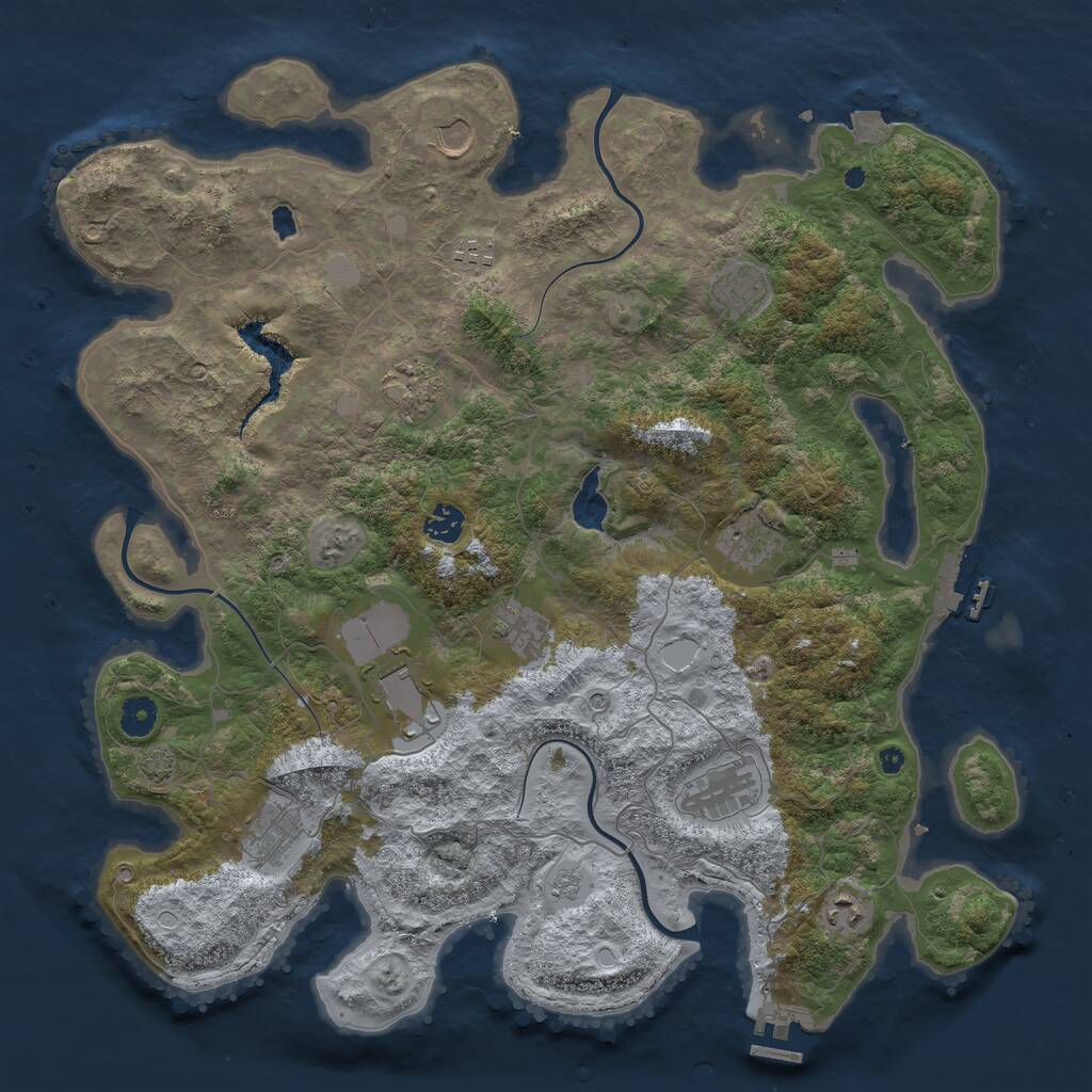 Rust Map: Procedural Map, Size: 4222, Seed: 1000000, 17 Monuments
