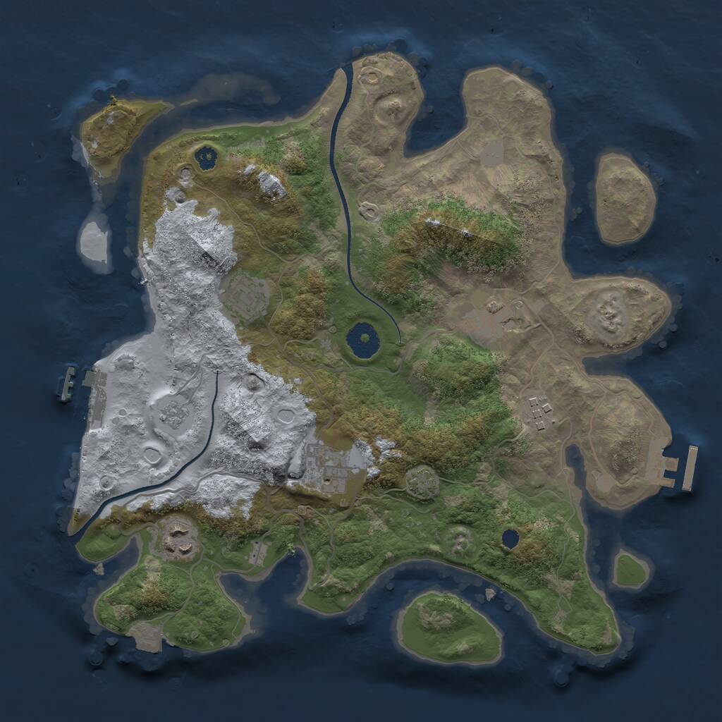 Rust Map: Procedural Map, Size: 3250, Seed: 44836209, 10 Monuments