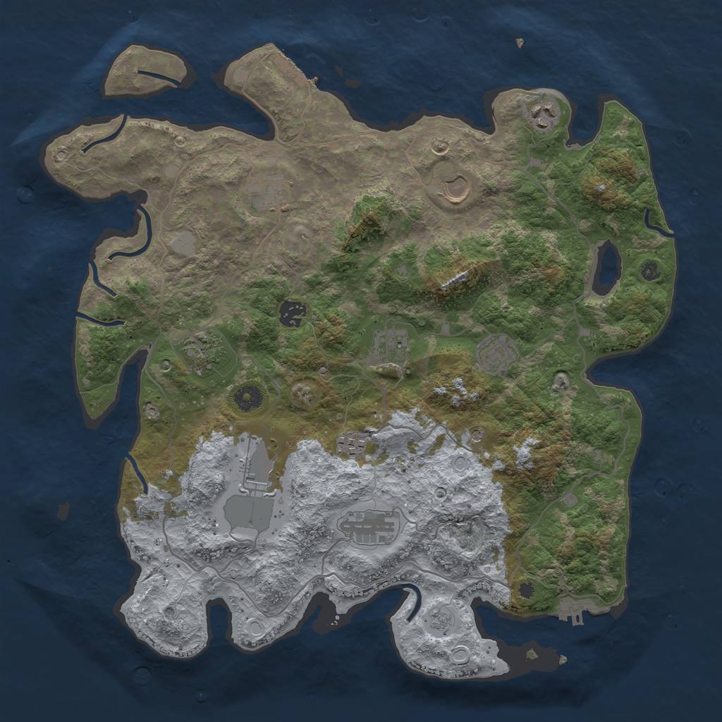 Rust Map: Procedural Map, Size: 4000, Seed: 1321321321, 19 Monuments