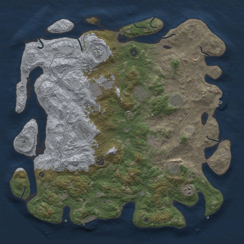 Rust Map: Procedural Map, Size: 4500, Seed: 157228077, 20 Monuments