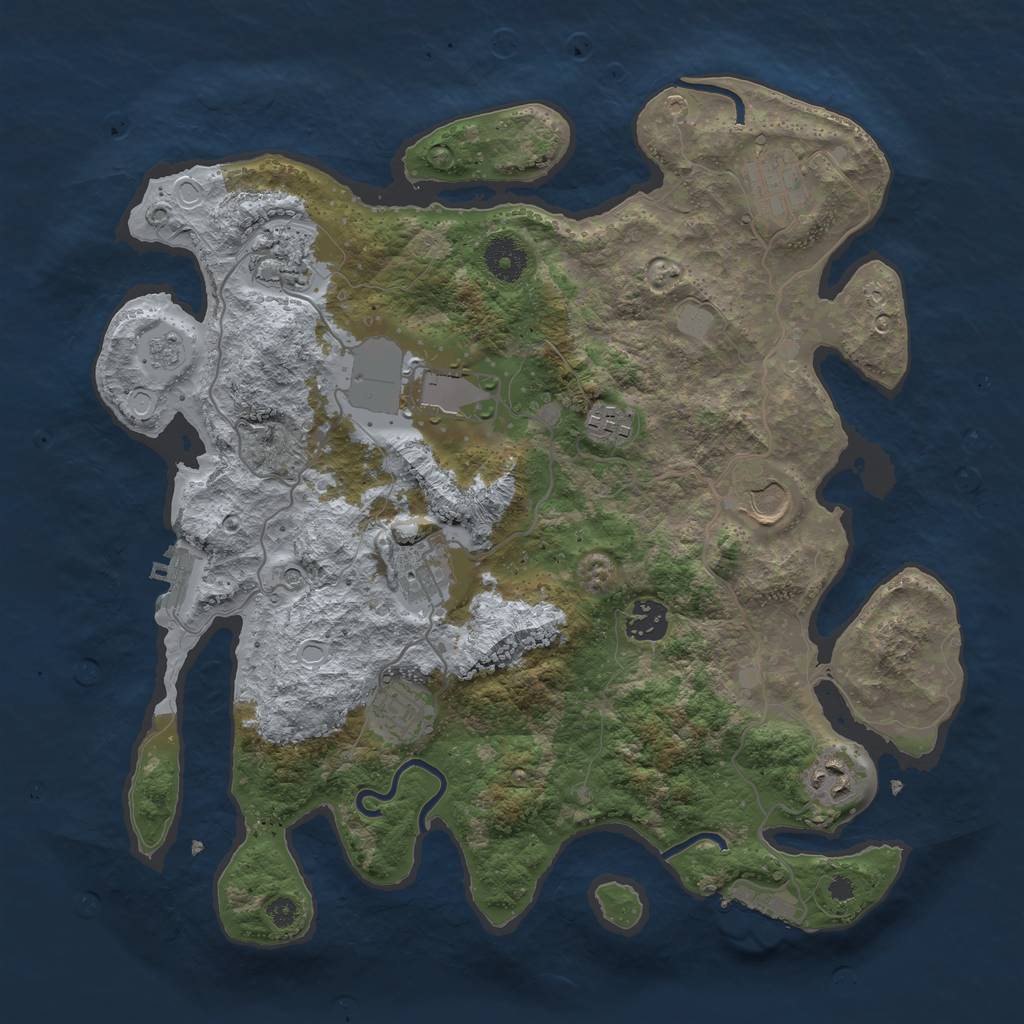 Rust Map: Procedural Map, Size: 3600, Seed: 26087838, 18 Monuments