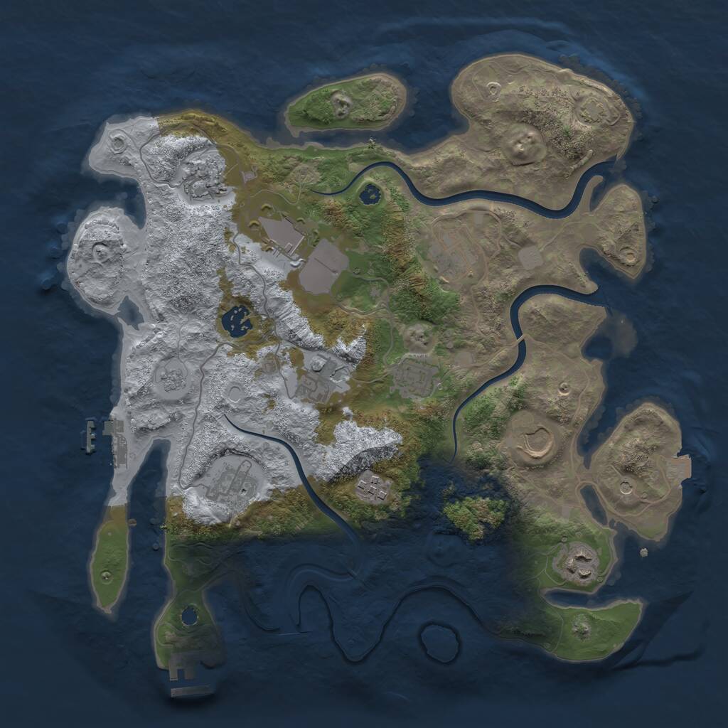Rust Map: Procedural Map, Size: 3600, Seed: 26087838, 16 Monuments