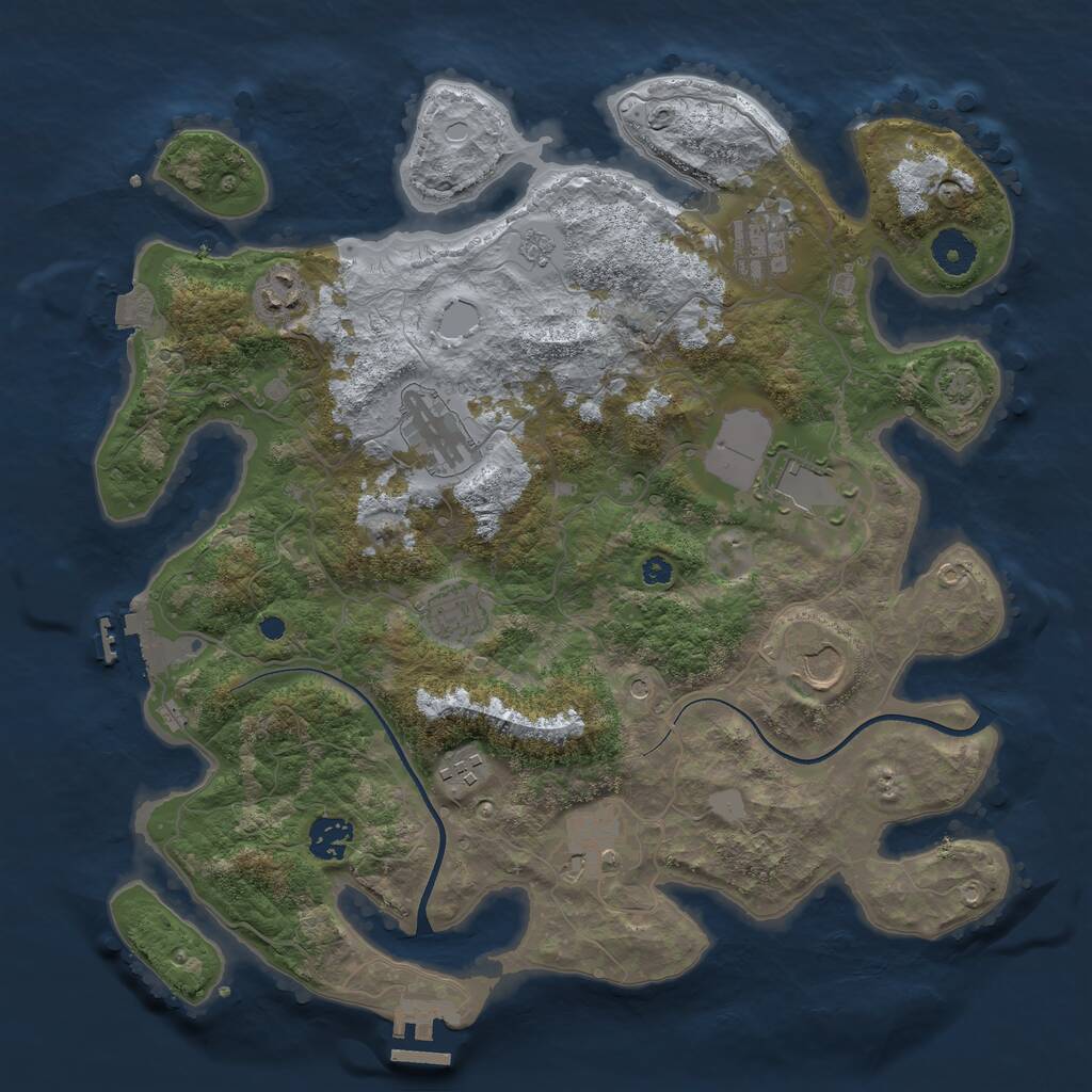 Rust Map: Procedural Map, Size: 3700, Seed: 1918599846, 15 Monuments