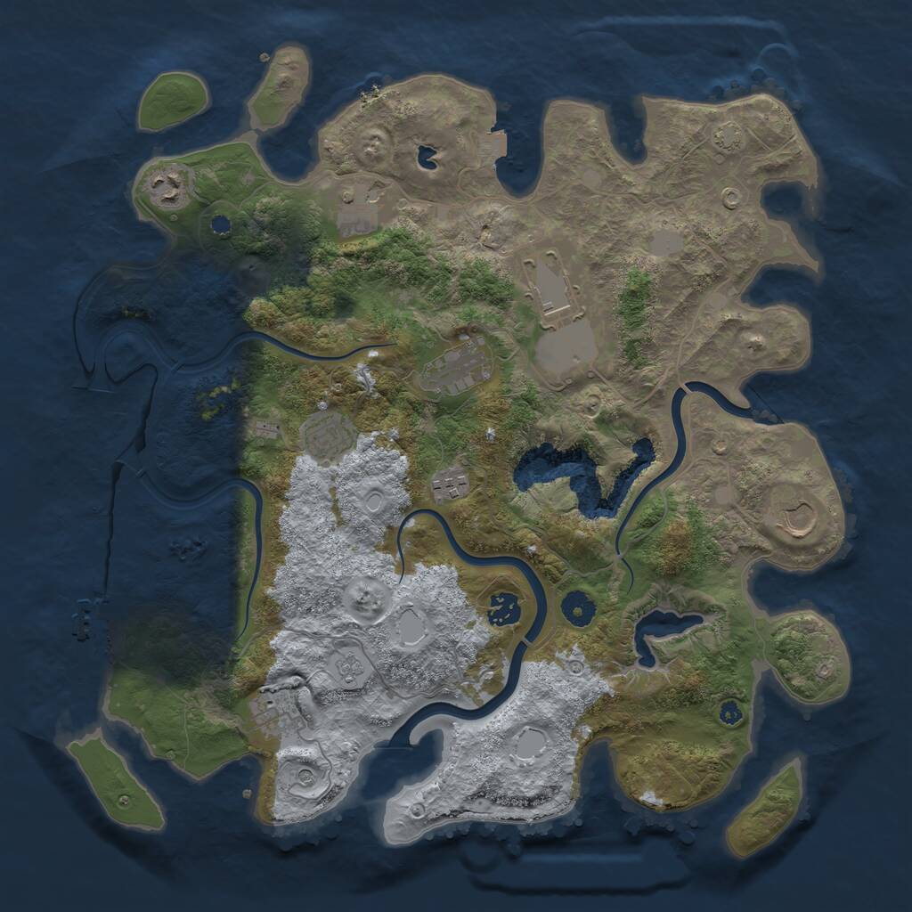 Rust Map: Procedural Map, Size: 4000, Seed: 809182, 14 Monuments
