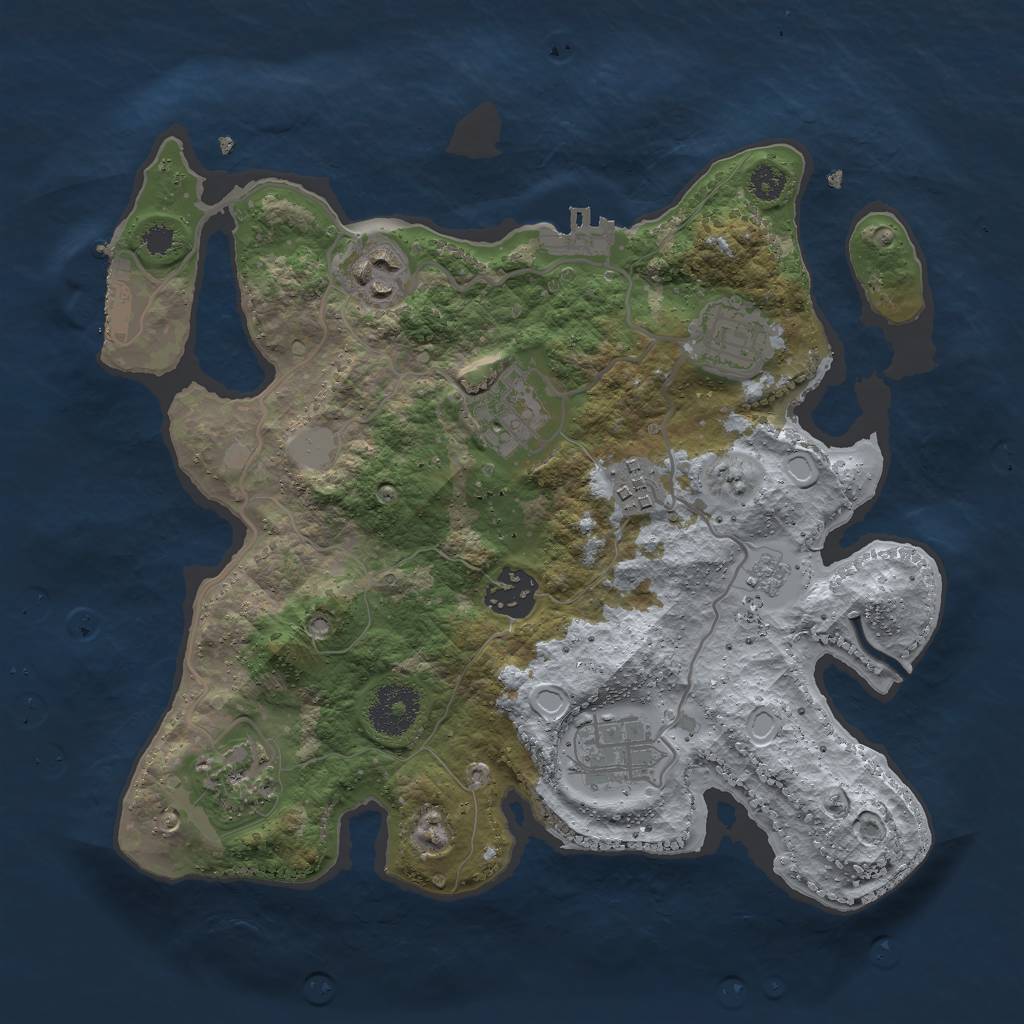 Rust Map: Procedural Map, Size: 3000, Seed: 2020, 13 Monuments