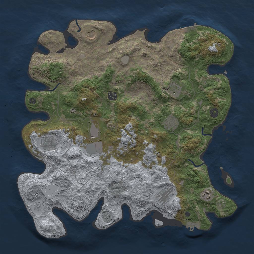 Rust Map: Procedural Map, Size: 4000, Seed: 584641520, 18 Monuments