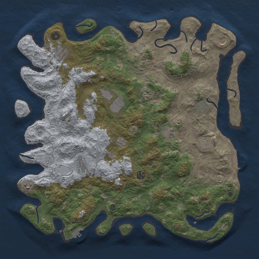 Rust Map: Procedural Map, Size: 4500, Seed: 873683, 20 Monuments