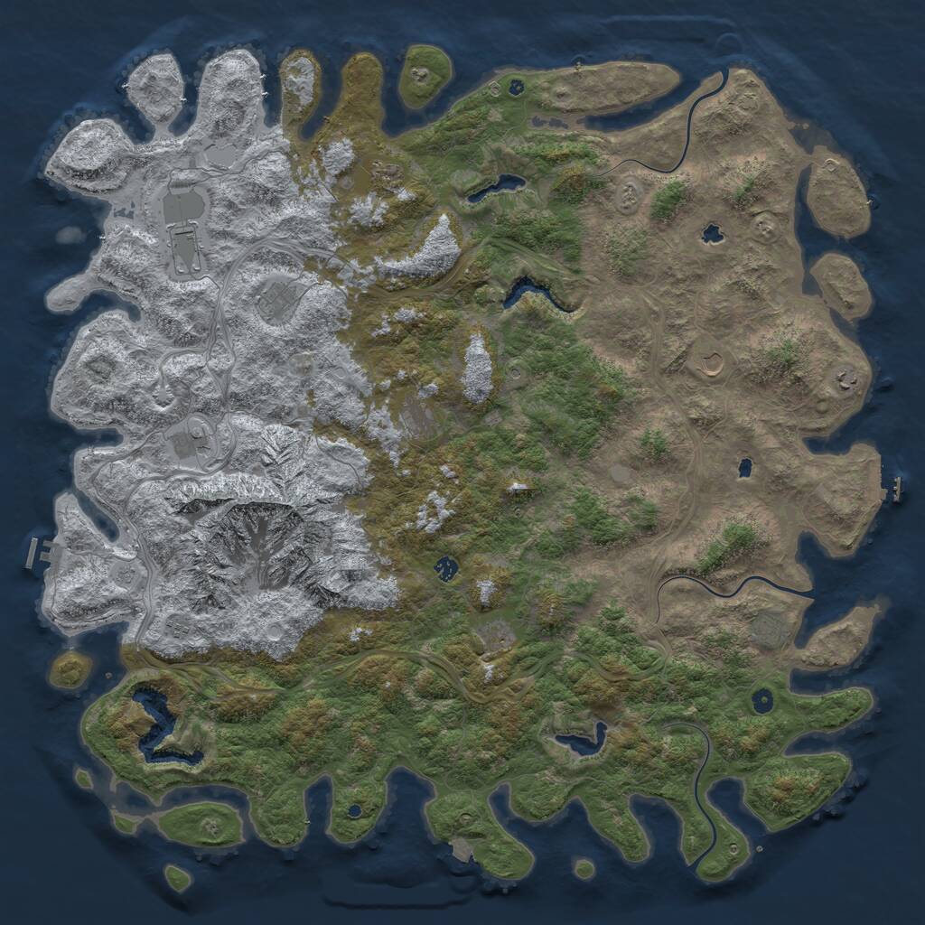 Rust Map: Procedural Map, Size: 6000, Seed: 781569, 17 Monuments
