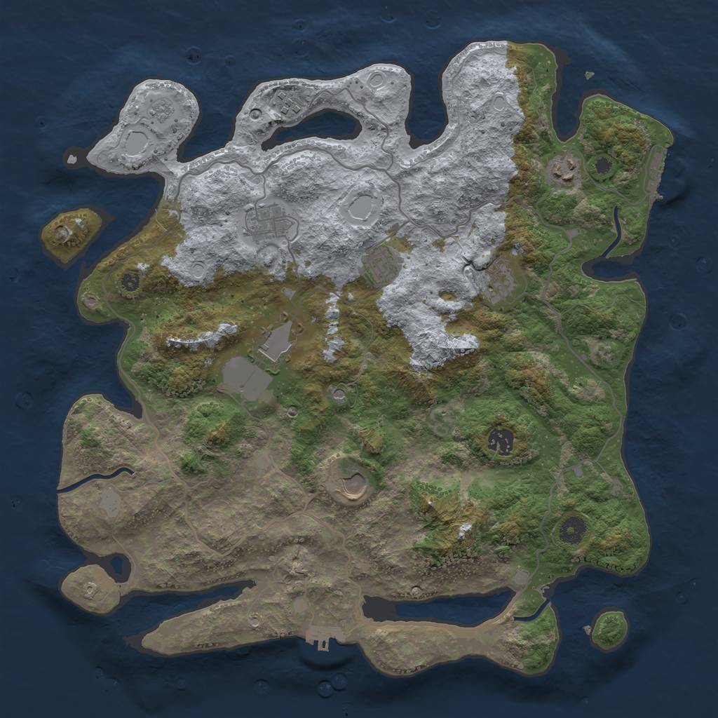 Rust Map: Procedural Map, Size: 4000, Seed: 1554009174, 17 Monuments