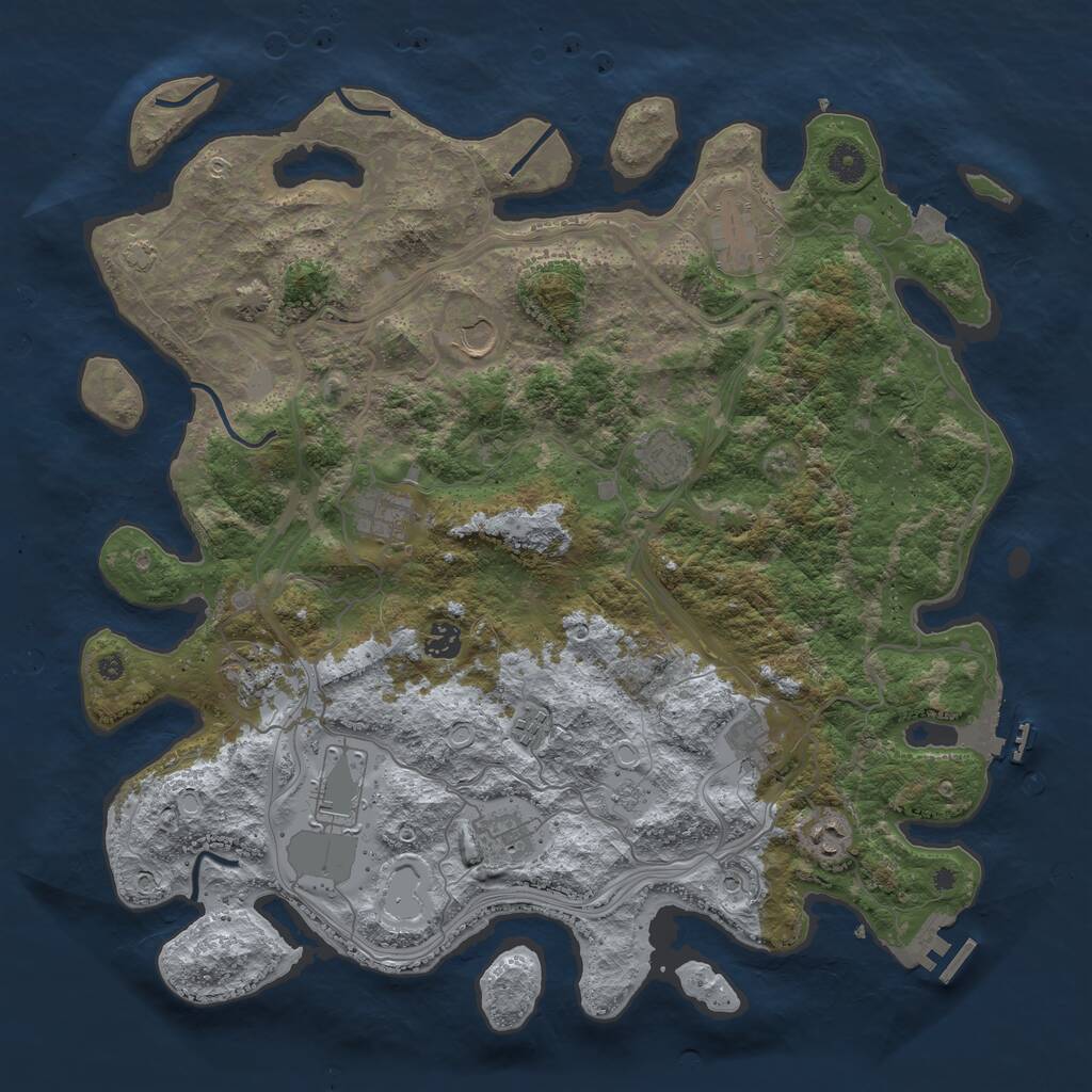 Rust Map: Procedural Map, Size: 4300, Seed: 7526845, 17 Monuments