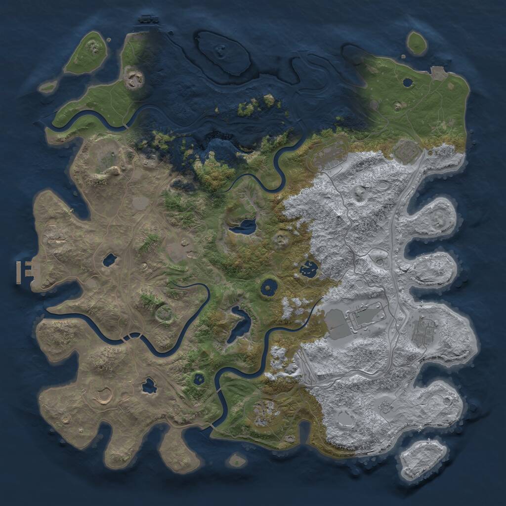 Rust Map: Procedural Map, Size: 4500, Seed: 688789840, 17 Monuments
