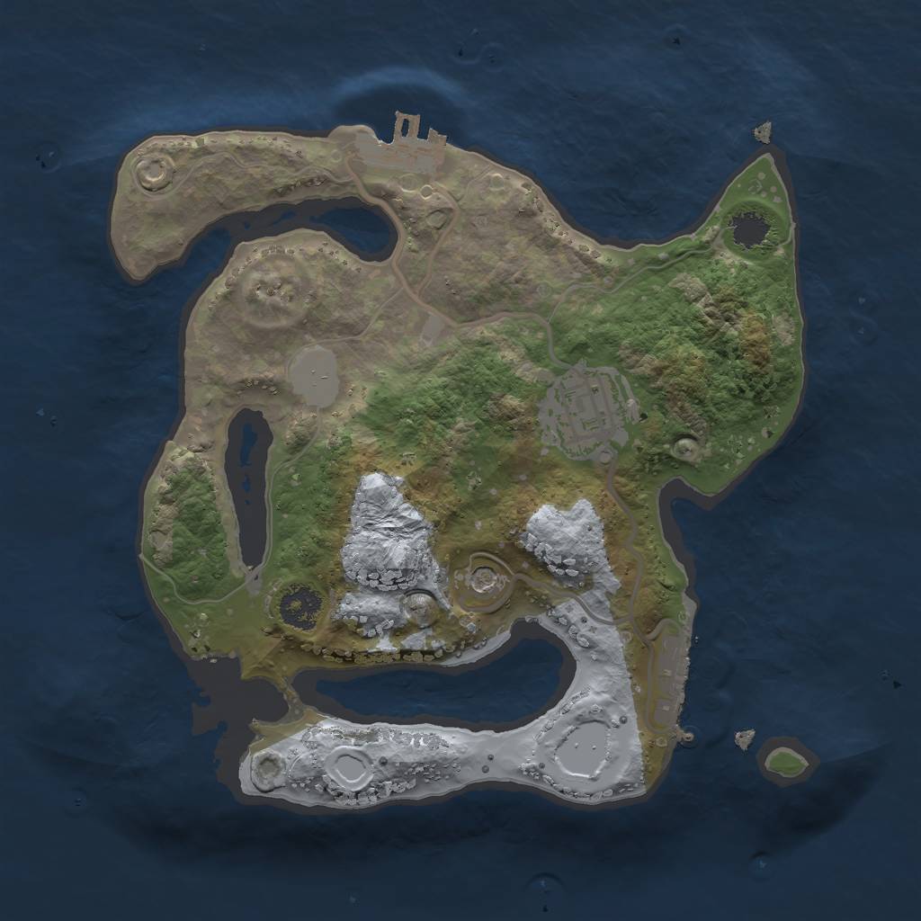 Rust Map: Procedural Map, Size: 2250, Seed: 266210478, 9 Monuments