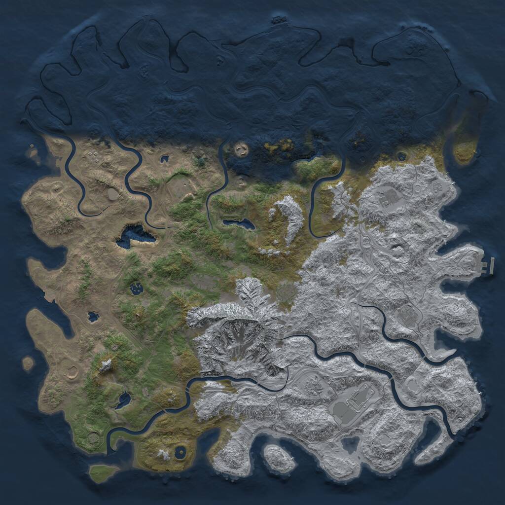 Rust Map: Procedural Map, Size: 6000, Seed: 641000, 17 Monuments