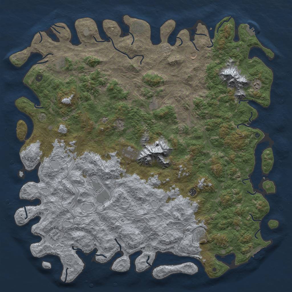 Rust Map: Procedural Map, Size: 5990, Seed: 1232222112, 20 Monuments