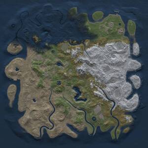 Thumbnail Rust Map: Procedural Map, Size: 5000, Seed: 35134013, 17 Monuments