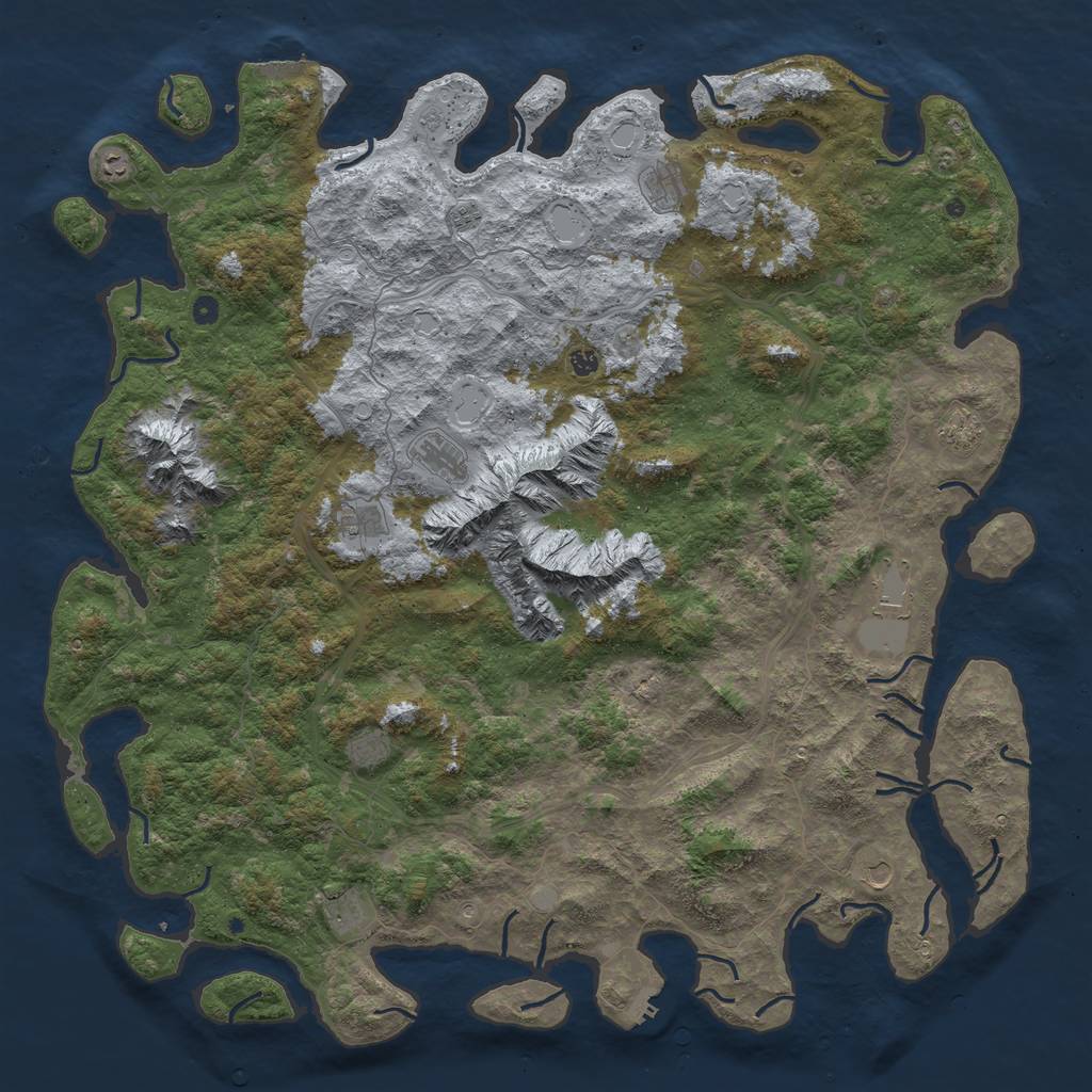 Rust Map: Procedural Map, Size: 6000, Seed: 244834, 18 Monuments