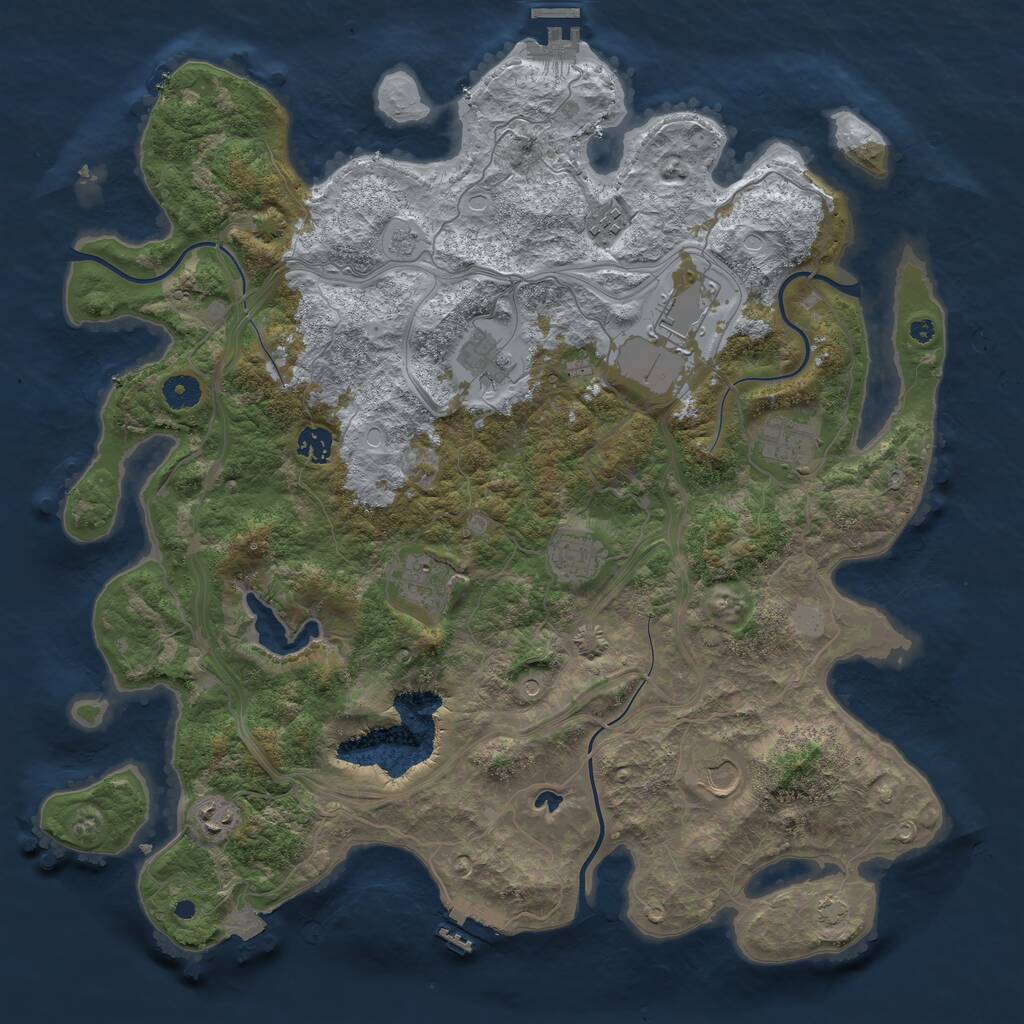 Rust Map: Procedural Map, Size: 4250, Seed: 821643, 15 Monuments