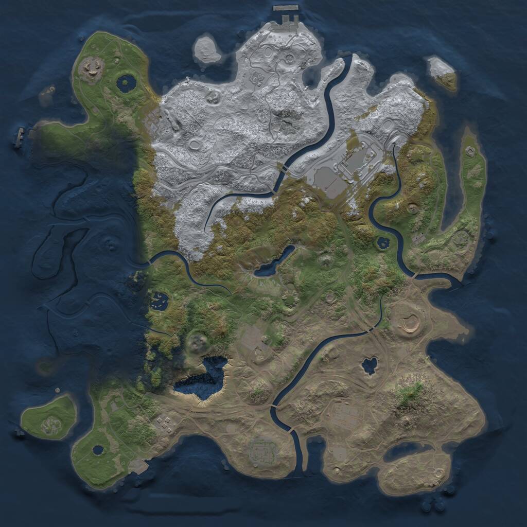 Rust Map: Procedural Map, Size: 4250, Seed: 821643, 15 Monuments