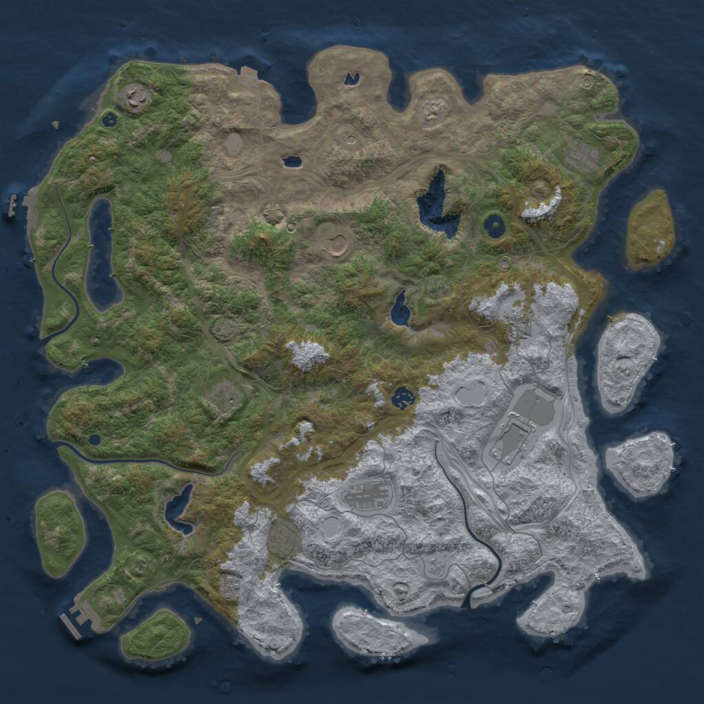 Rust Map: Procedural Map, Size: 4800, Seed: 2083105613, 16 Monuments