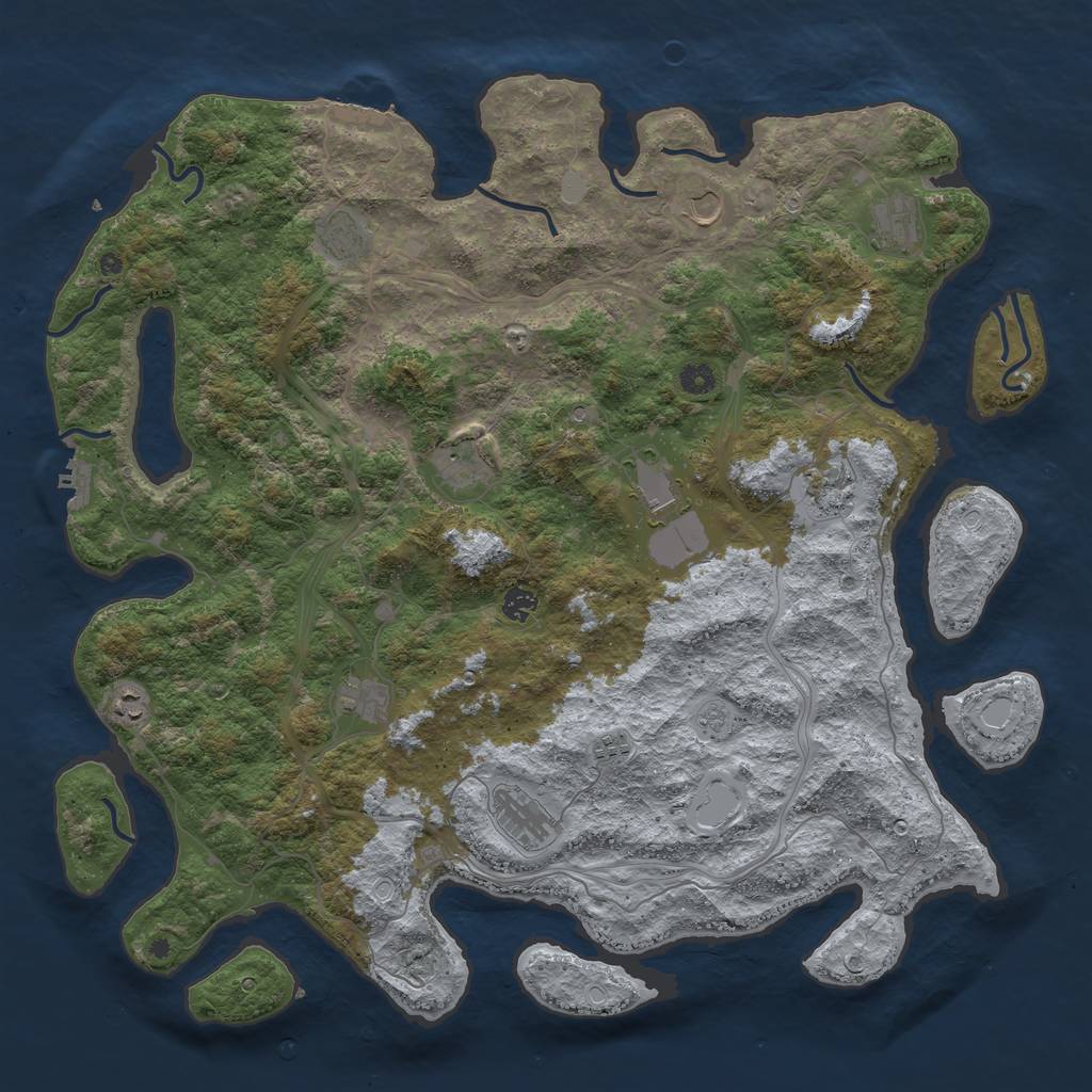 Rust Map: Procedural Map, Size: 4800, Seed: 2083105613, 18 Monuments