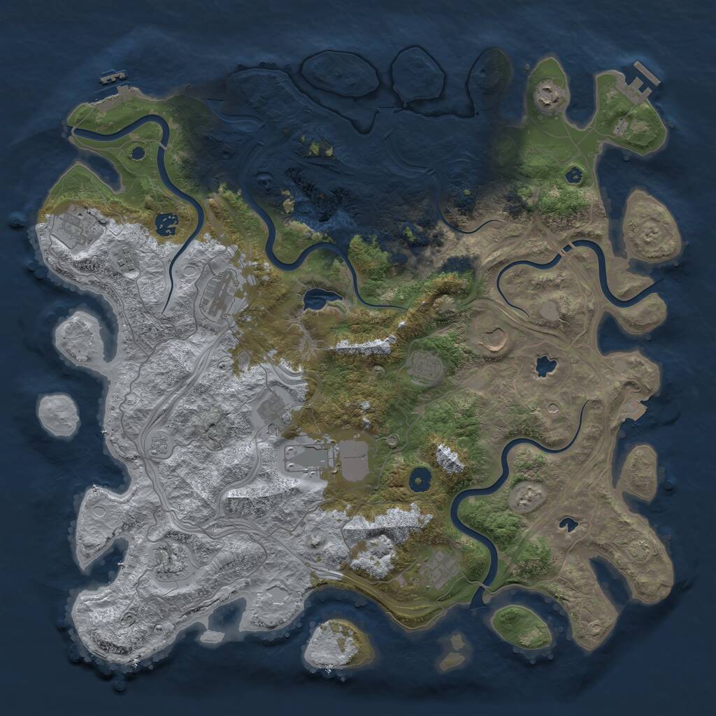 Rust Map: Procedural Map, Size: 4500, Seed: 528775146, 17 Monuments