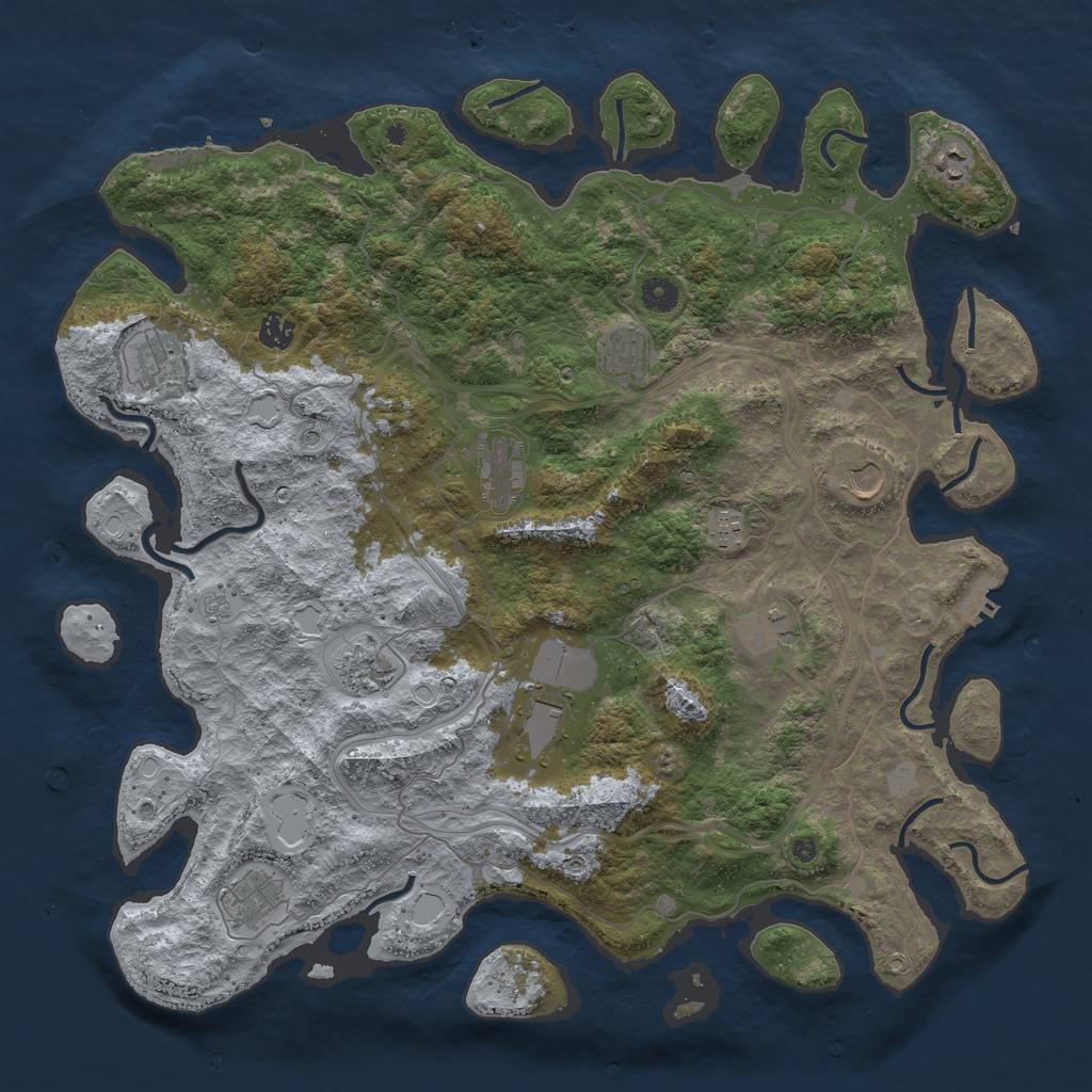 Rust Map: Procedural Map, Size: 4500, Seed: 528775146, 20 Monuments