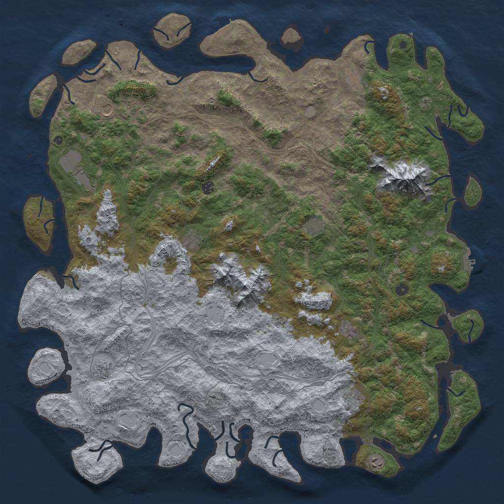 Rust Map: Procedural Map, Size: 6000, Seed: 1497342975, 20 Monuments
