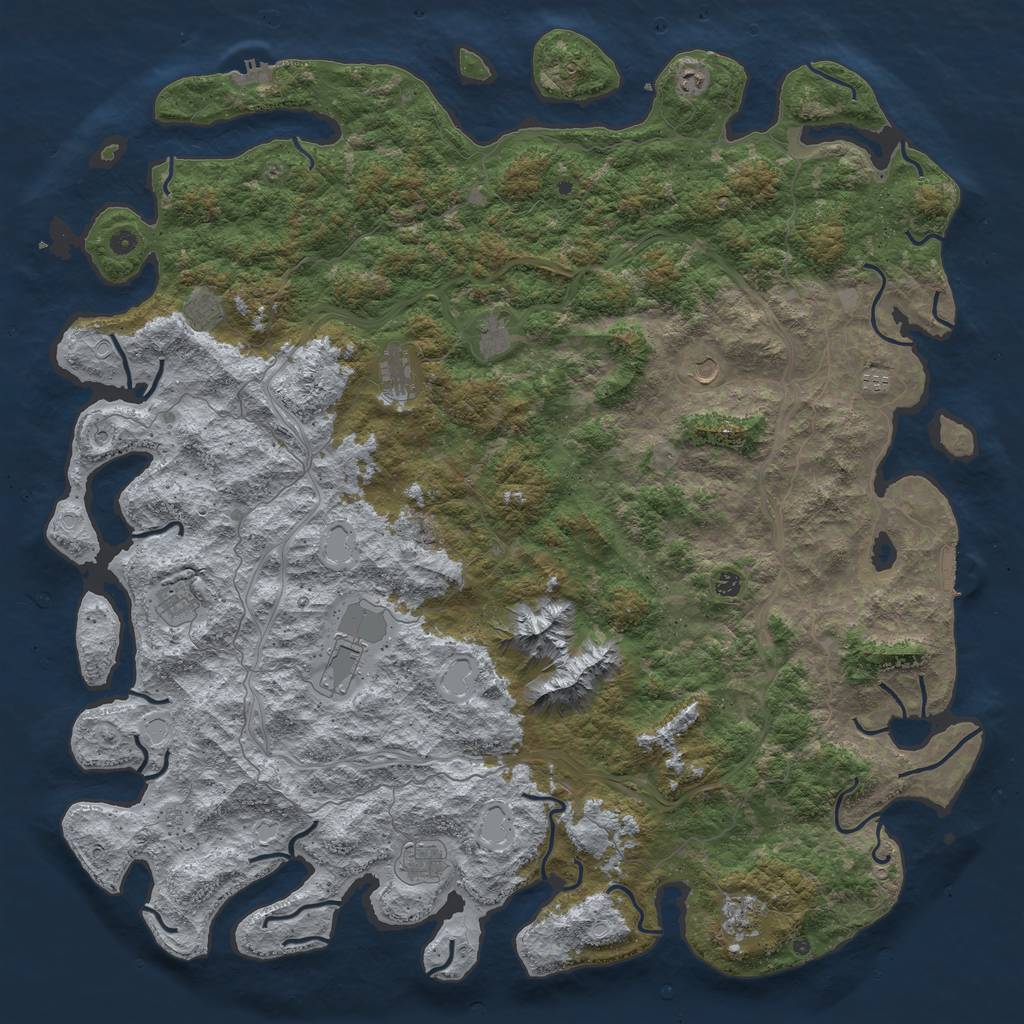 Rust Map: Procedural Map, Size: 6000, Seed: 42531982, 18 Monuments