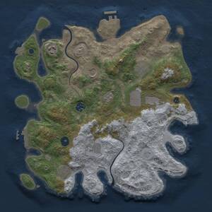 Thumbnail Rust Map: Procedural Map, Size: 3500, Seed: 66722094, 14 Monuments