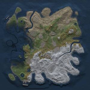 Thumbnail Rust Map: Procedural Map, Size: 3500, Seed: 66722094, 15 Monuments