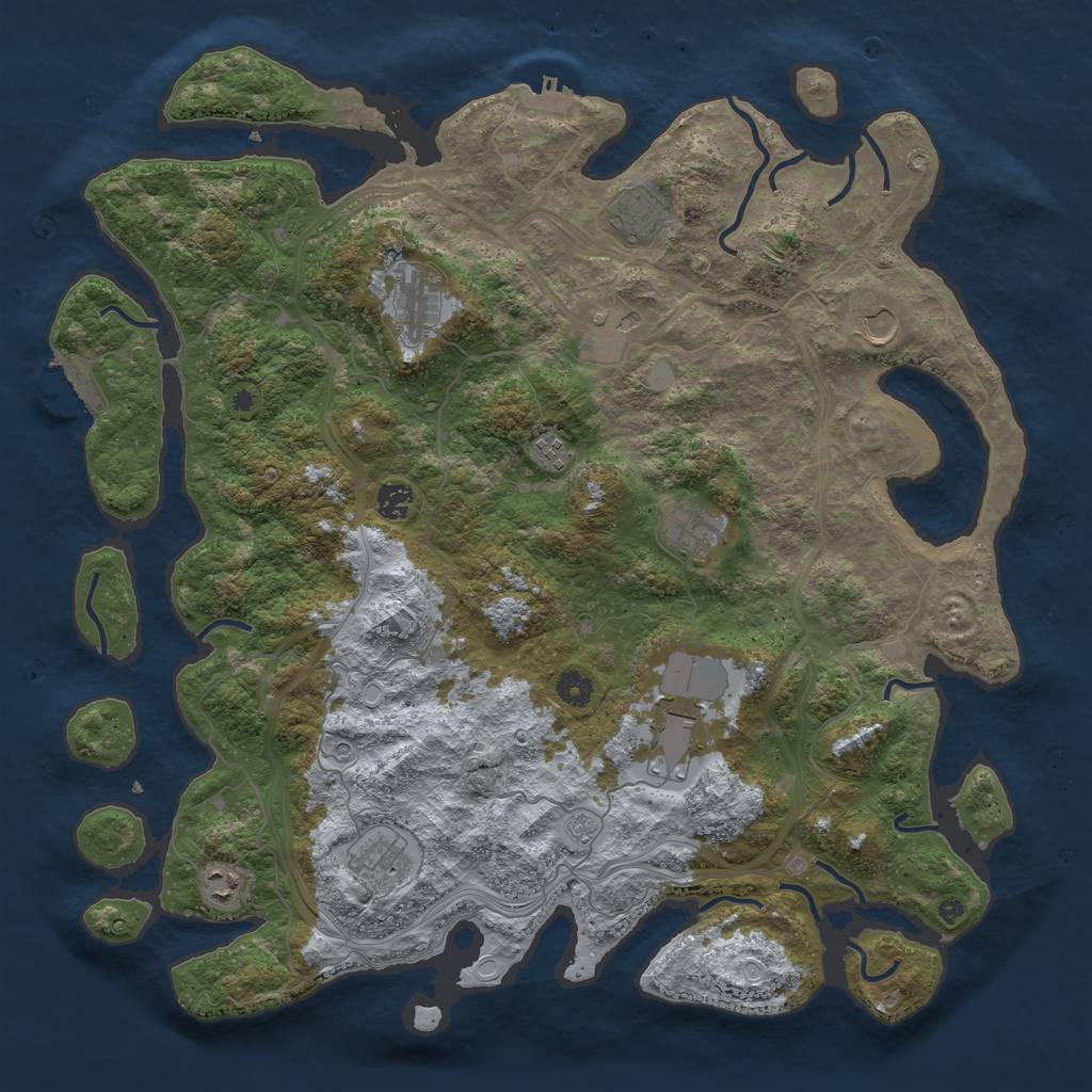 Rust Map: Procedural Map, Size: 4500, Seed: 1132022, 17 Monuments