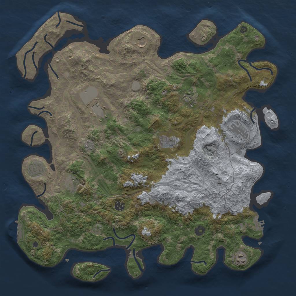 Rust Map: Procedural Map, Size: 4300, Seed: 34, 18 Monuments