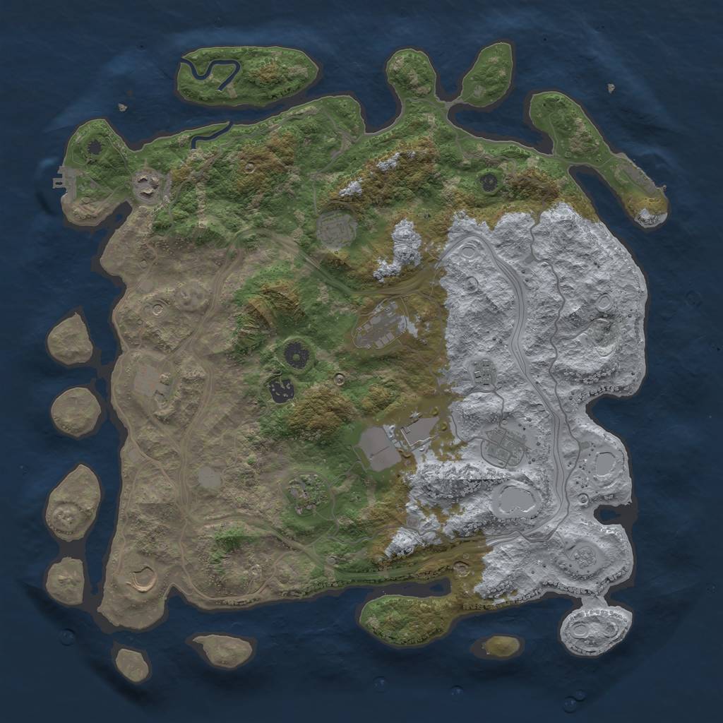 Rust Map: Procedural Map, Size: 4300, Seed: 8353315, 19 Monuments