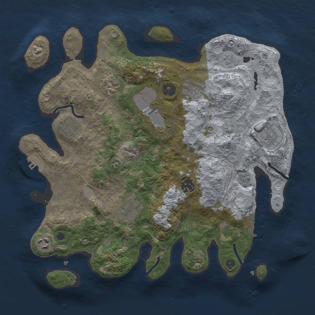 Rust Map: Procedural Map, Size: 3500, Seed: 637690332, 18 Monuments