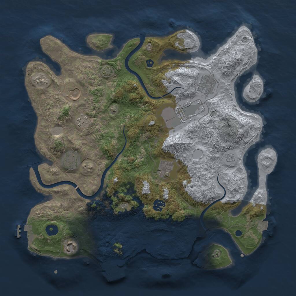Rust Map: Procedural Map, Size: 3700, Seed: 13285739, 14 Monuments