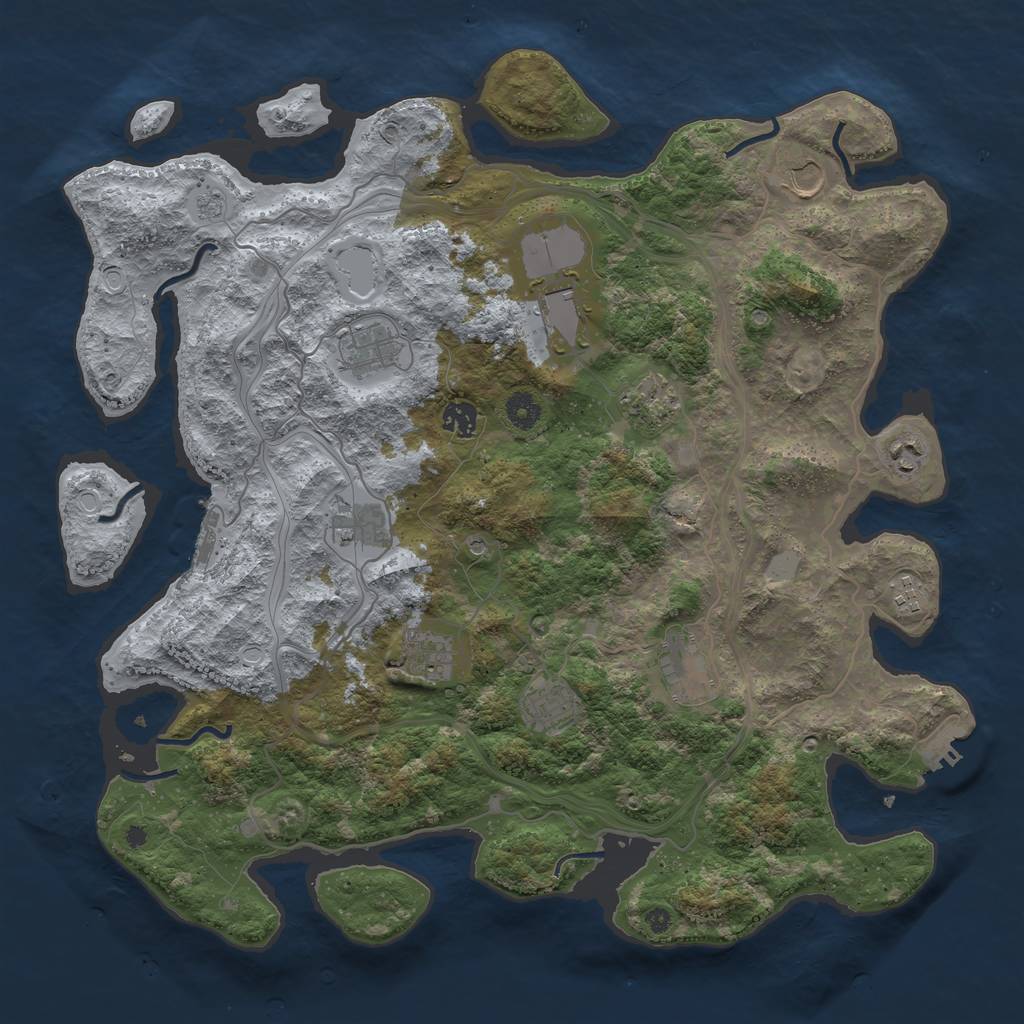 Rust Map: Procedural Map, Size: 4250, Seed: 275938731, 20 Monuments