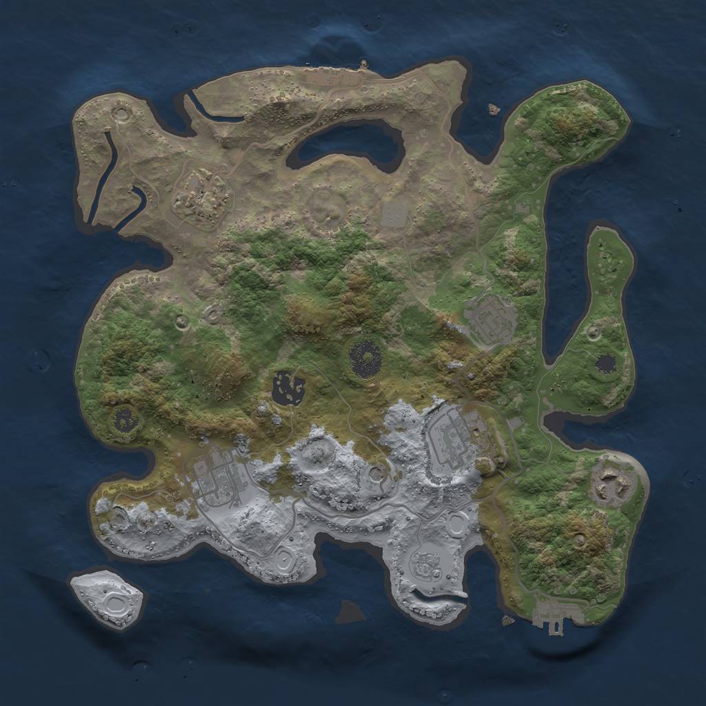 Rust Map: Procedural Map, Size: 3000, Seed: 689197103, 15 Monuments